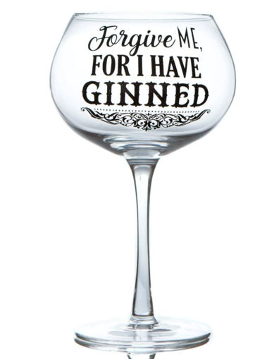 Picture of GIN GLASS - FORGIVE ME FOR I HAVE GINNED